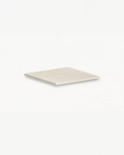 Plateau d'angle beige crème PILOTIS, packshot isolé fond blanc