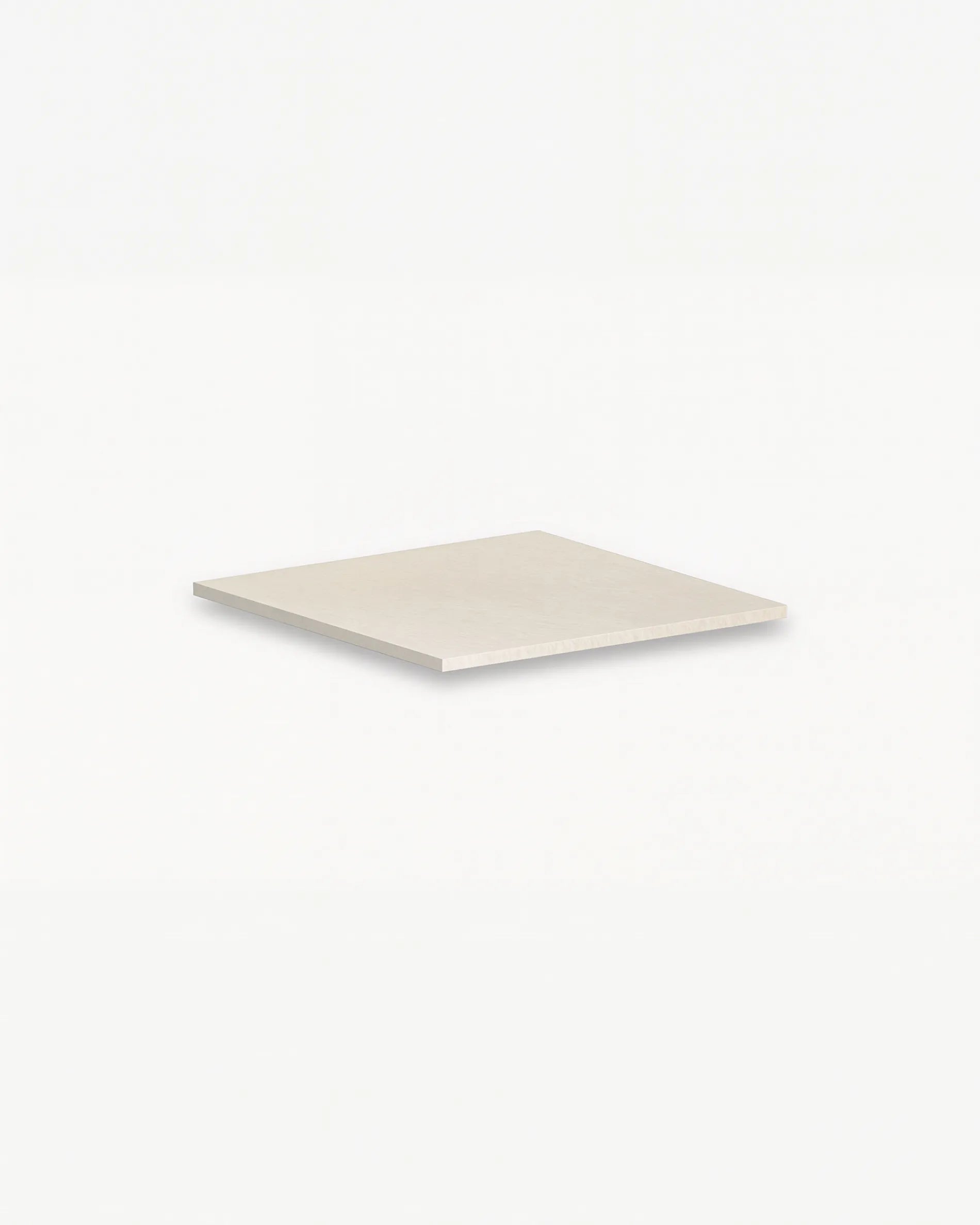 Plateau d'angle beige crème PILOTIS, packshot isolé fond blanc