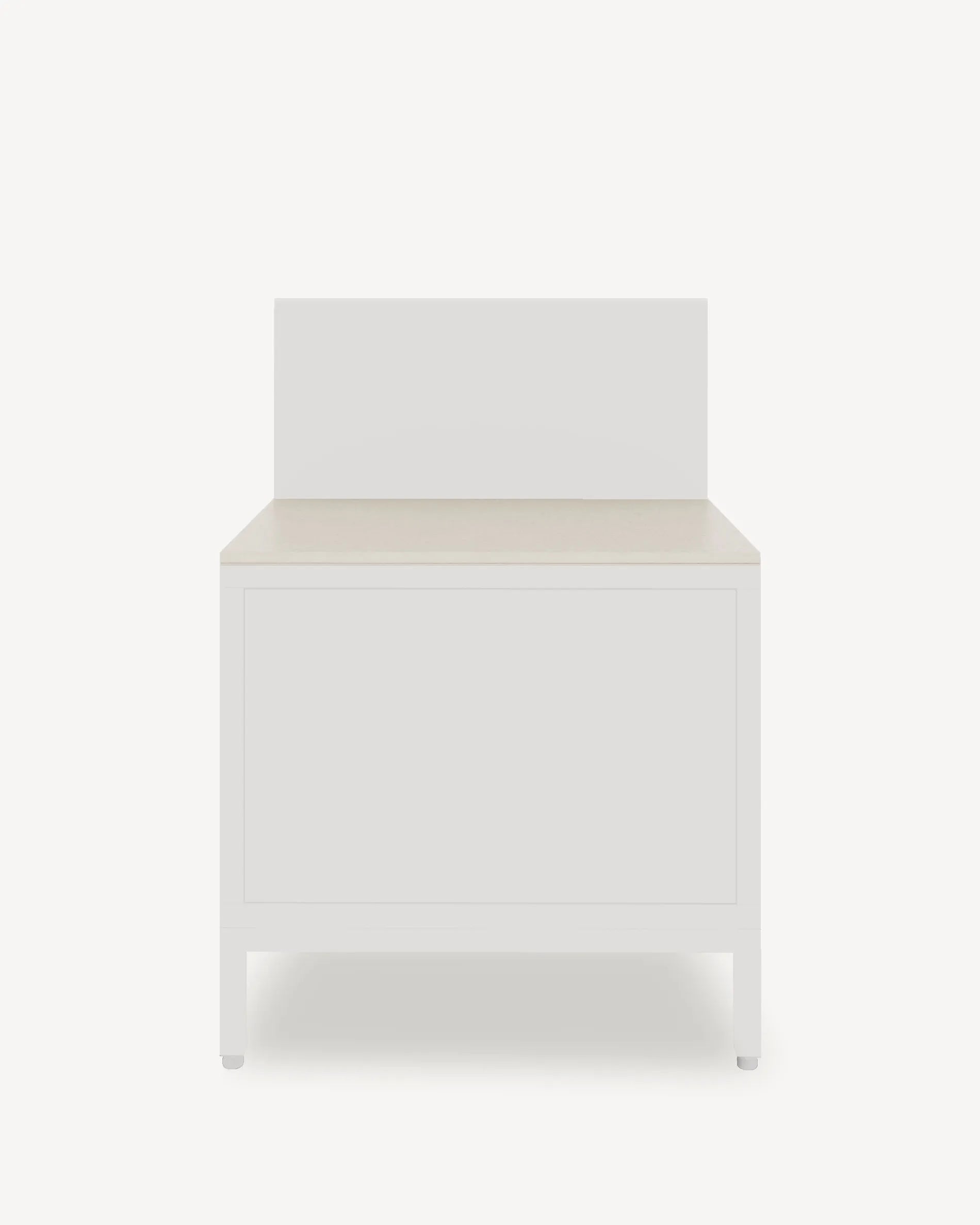 Pilotis-module Plancha met blad en frontpaneel in beige crème, packshot op witte achtergrond