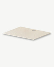 Crèmekleurig beige plateau voor Plancha PILOTIS-module met uitsparing voor plancha, packshot geïsoleerd op witte achtergrond