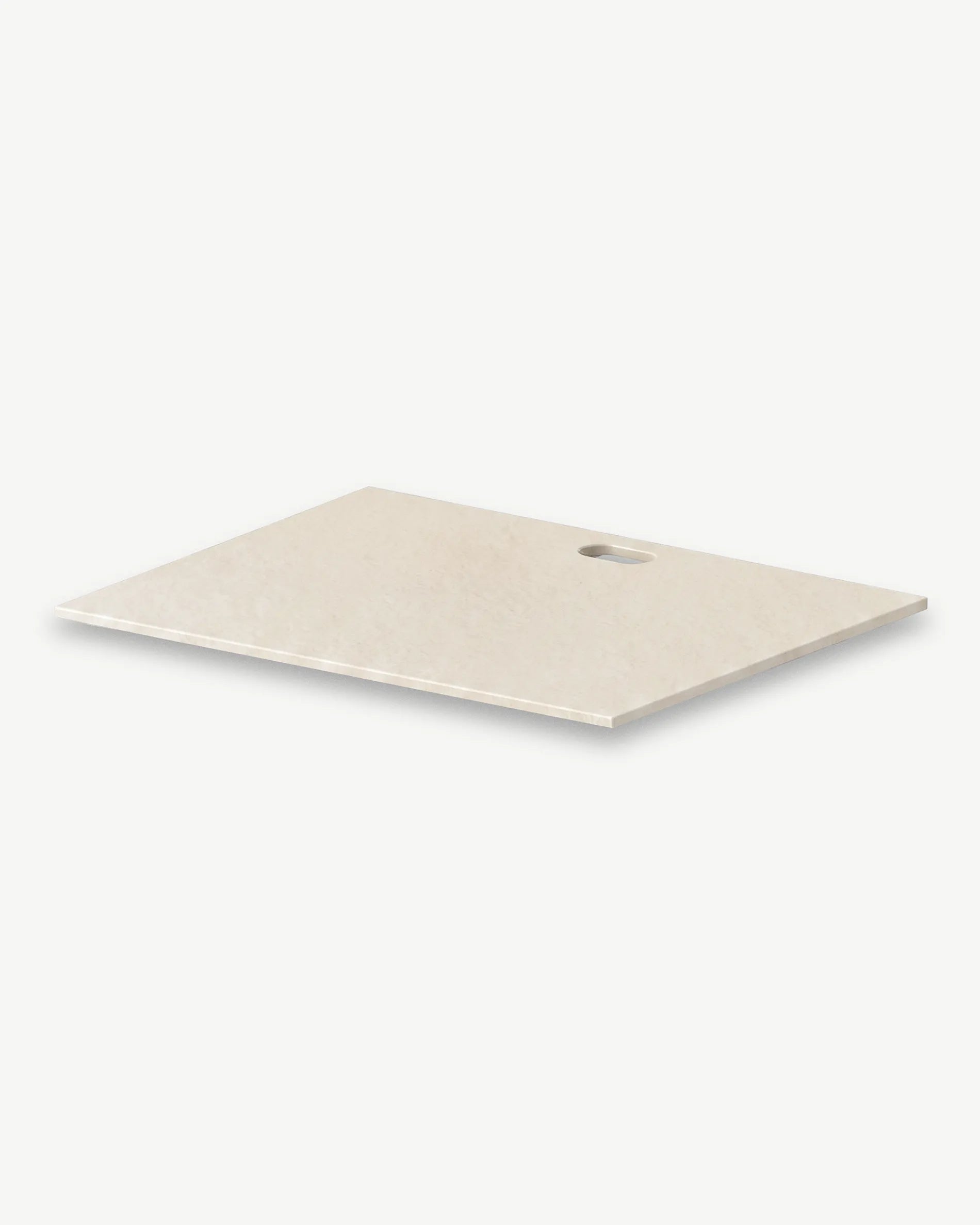 Crèmekleurig beige plateau voor Plancha PILOTIS-module met uitsparing voor plancha, packshot geïsoleerd op witte achtergrond