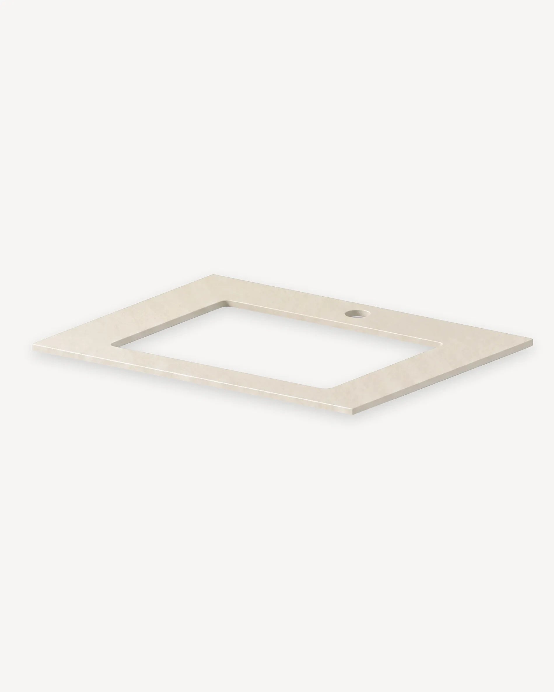 Cadre du plateau beige crème module Évier PILOTIS avec découpe pour vasque, packshot isolé fond blanc