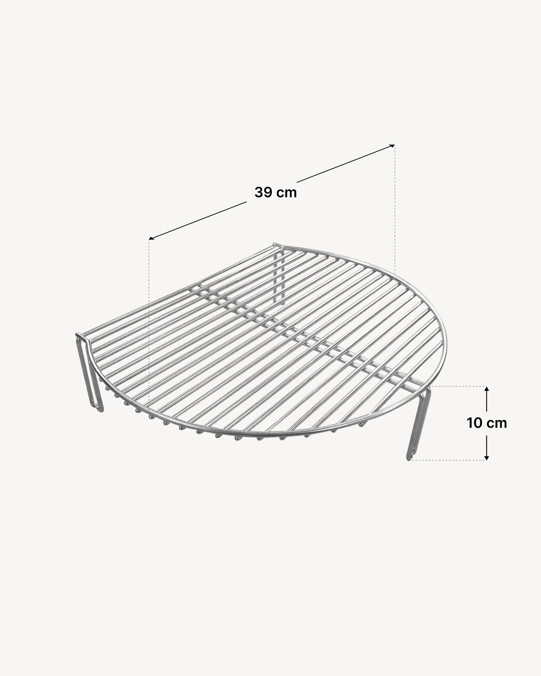Afmetingen roestvrijstalen uitbreidingsrooster Kokko XL