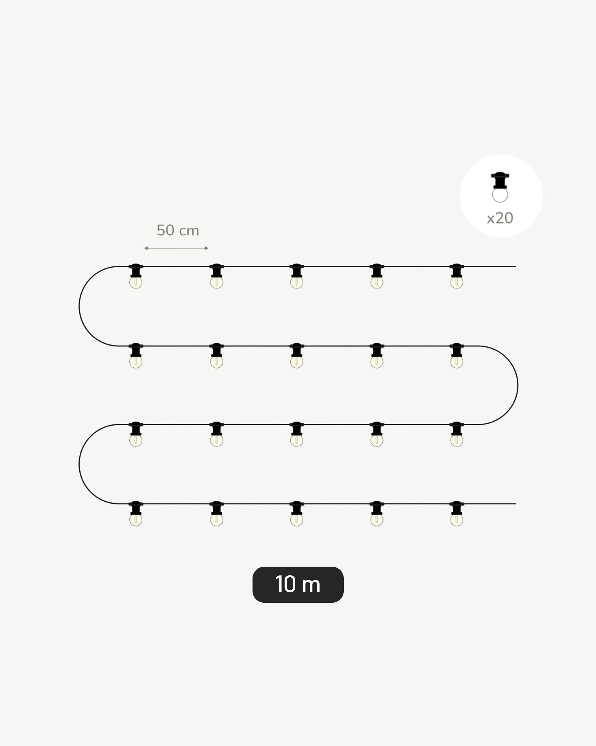 Guirlande ronde à filament