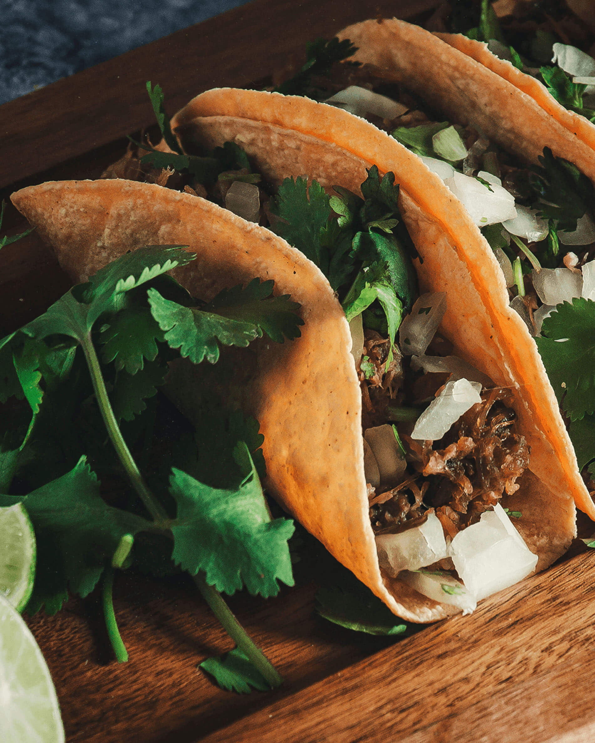 Taco’s op een roestvrijstalen taco-houder